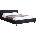 Lit double pour adulte nizza 140x190 cm 2 places / 2 personnes avec sommier et pieds en mtal chrom ...
