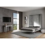 Lit double escamotable - kentaro - mouvement assisté - frêne blanc - aluminium gaufré - 2 places Lit double escamotable - kentaro - mouvement assisté - frêne blanc - aluminium gaufré - 2 places