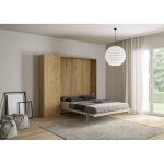 Lit double escamotable - kentaro - isoka - chêne naturel - 160x190 cm - 2 places Lit double escamotable - kentaro - isoka - chêne naturel - 160x190 cm - 2 places