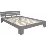 Lit double lit futon en bois 160x200 lit pin gris cadre de lit bois massif - homestyle4u - 2038