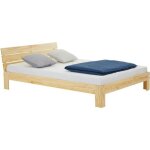 Lit double pour adulte thomas couchage 140 x 190 cm avec tte de lit 2 places pour 2 personnes en pin ...