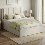 Lit double avec rangement sommier relevable 160 x 200 cm cadre de lit moderne chambre montage facile ...