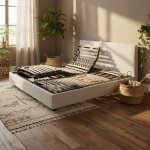 Lit �lectrique de relaxation en 5 plans de couchage 2x80x200 cm pl�nitude gris baltique - gris clair ...