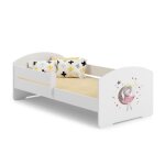Lit enfant 160x80 cm + sommier + matelas avec barrière de sécurité Lit enfant 160x80 cm + sommier + matelas avec barrière de sécurité