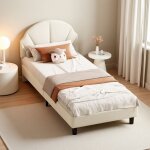 Lit enfant 90x190 cm lit simple en velours lit fille avec t�te de lit cadre de lit 90x190 cm sommier ...