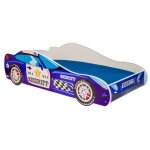 Lit enfant en forme de voiture sh�rif 140 x 70 cm + sommier + matelas