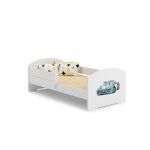 Lit enfant autoo avec barrière de protection et un matelas taille 160x80 Lit enfant autoo avec barrière de protection et un matelas taille 160x80