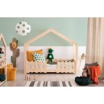 Lit enfant cabane en bois massif avec barrières 90 x 140 cm modèle sk couleur marron Lit enfant cabane en bois massif avec barrières 90 x 140 cm modèle sk couleur marron