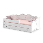 Lit enfant pour une fille emma 80x160 avec matelas + sommier + tiroir en blanc Lit enfant pour une fille emma 80x160 avec matelas + sommier + tiroir en blanc