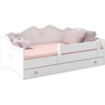 Lit enfant emma 80x180 avec matelas + sommier + tiroir en blanc