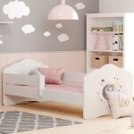 Lit enfant fala 160x80 cm avec sommier + matelas + barrière de sécurité avec graphisme fille Lit enfant fala 160x80 cm avec sommier + matelas + barrière de sécurité avec graphisme fille