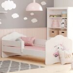 Lit enfant fala 160x80 cm sommier + matelas + barrière de sécurité avec motif de petit chat Lit enfant fala 160x80 cm sommier + matelas + barrière de sécurité avec motif de petit chat