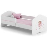 Lit enfant fala 160x80 cm avec barrire de scurit + sommier + matelas avec illustration dune petite ...