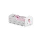 Lit enfant fille rose tiroir matelas et barrire de protection taille 140x70