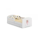 Lit pour enfant fille rose avec tiroir matelas et barrire de protection taille 160x80
