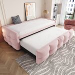 Lit enfant gigogne extensible 90 / 180x190 cm lit simple convertible sommier � lattes tissu flanelle ...