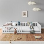 Lit enfant gustavo lit au sol 90x200 cm dinspiration montessori avec barrières de protection en pin massif ... Lit enfant gustavo lit au sol 90x200 cm dinspiration montessori avec barrières de protection en pin massif ...