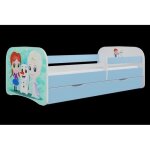 Lit enfant - kocot kids - la reine des neiges bleu - avec tiroir - 70x140 cm