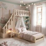 Lit enfant lila 160x80 cm ? bois naturel barri�res de s�curit� structure basse