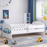Lit enfant luk 80�160 cm pour gar�on avec sommier et barri�re de s�curit� ? motif voiture de police