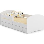 Lit enfant luk 80x160 avec matelas sommier et tiroir barri�re de s�curit� blanc