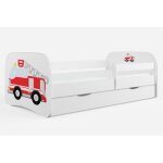 Lit enfant pompier blanc kocot kids - 80x160 cm - bois - sans tiroir - sans matelas Lit enfant pompier blanc kocot kids - 80x160 cm - bois - sans tiroir - sans matelas