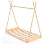 Lit denfant tipi montessori en bois �cologique robincool tipi dreams 150x75x138 cm pour matelas de 140x70 ...