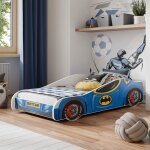 Lit enfant voiture pour un gar�on batcar 140x70 sommier + matelas