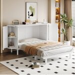 Lit escamotable 140 x 200 cm avec compartiments de rangement lit mural avec sommier � latteslit rabattable ...