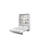 Lit escamotable 140 x 200 cm vertical avec led ouverture pneumatique - gris mat - smart gris