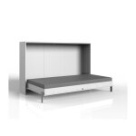 Calicosy - lit escamotable horizontal 120x200 avec amnagement de lit - l212 cm - blanc