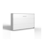 Calicosy - lit escamotable horizontal 120x200 - l212 cm - blanc - blanc