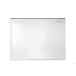 Lit escamotable horizontal 140 x 200 cm avec ouverture � ressort - blanc brillant / blanc mat - zen