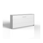Calicosy - lit escamotable horizontal - 1 place - 90x200 - l212 cm - blanc - blanc Calicosy - lit escamotable horizontal - 1 place - 90x200 - l212 cm - blanc - blanc