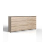 Calicosy - lit escamotable horizontal - 1 place - 90x200 - l212 cm - chêne - chêne Calicosy - lit escamotable horizontal - 1 place - 90x200 - l212 cm - chêne - chêne