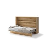Lit escamotable horizontal avec led mcanisme d?ouverture pneumatique ? smart - 46 cm x 211 cm x 138 ...
