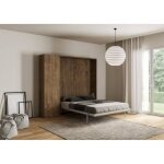 Lit escamotable - isoka - kentaro - colonne en noyer - 2 places - 140x190 cm Lit escamotable - isoka - kentaro - colonne en noyer - 2 places - 140x190 cm