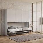Lit escamotable simple nabor frne blanc composition d