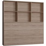 Lit escamotable strada - v2 mélaminé chêne naturel couchage 90 x 200 cm avec surmeuble 6 niches de rangements ... Lit escamotable strada - v2 mélaminé chêne naturel couchage 90 x 200 cm avec surmeuble 6 niches de rangements ...