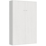 Lit escamotable vertical 140x190 cm bois blanc kanto