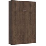 Lit escamotable vertical 140x190 cm bois noyer kanto