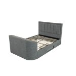 Lit Évasion tv luxe gris avec coffre de rangement 160 x 200 cm Lit Évasion tv luxe gris avec coffre de rangement 160 x 200 cm