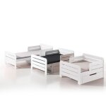Lit évolutif enfant 90x140 - 160 - 200 cm + tiroir en pin blanc - vipack - jumpy Lit évolutif enfant 90x140 - 160 - 200 cm + tiroir en pin blanc - vipack - jumpy