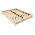 Lit futon solido bois massif - abc meubles - 2 places 160x200 - brut - sommier � lattes inclus