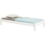 Lit futon taifun lit simple pour adulte et enfant 90 x 190 cm en pin massif lasuré blanc Lit futon taifun lit simple pour adulte et enfant 90 x 190 cm en pin massif lasuré blanc