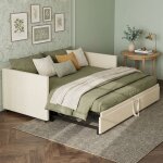 Lit gigogne 2 places 90 / 180x200cm - andeonline - canap� lit canap� convertible avec sommier � lattes ...