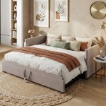 Lit gigogne 2 places 90 / 180x200cm - andeonline - canap� lit canap� convertible avec sommier � lattes ...