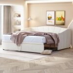 Lit gigogne 90 - 180 x 200 cmcadre de lit extensible lit multifonctionnel avec sommiers à lattes tissu ... Lit gigogne 90 - 180 x 200 cmcadre de lit extensible lit multifonctionnel avec sommiers à lattes tissu ...