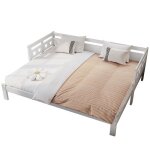 Lit gigogne 90 x 190 cm - lit banquette � c?ur sculpt� - bois de pin et mdf - sans matelas - blanc