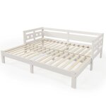 Lit gigogne 90 x 200 cm - lit banquette convertible avec 2e lit - pin et mdf - sans matelas - blanc